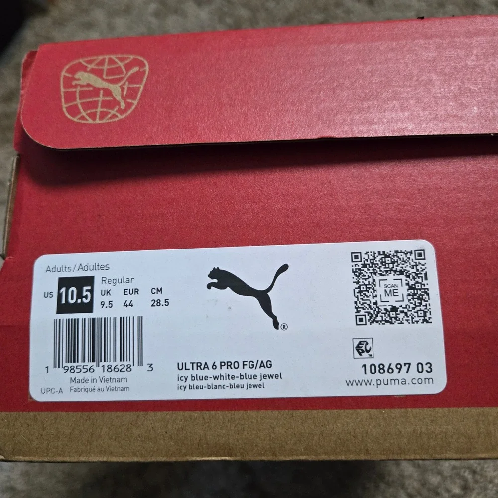 Puma Ultra 5 Pro FG/AG Men 10.5 Icy Blue new in box Soccer Cleats 108697-03